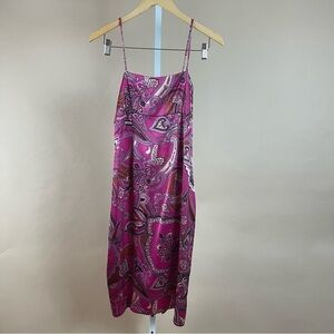 Arden B. Silk Blend Medium Sex In The City Style Slip Dress Paisley Boho